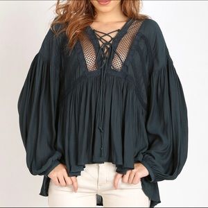 New Teal Free People Blouse